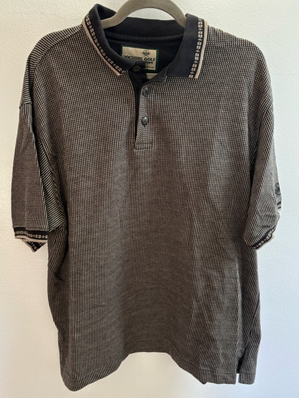 Dockers Golf Khakiware Black & Tan Polo Shirt XL